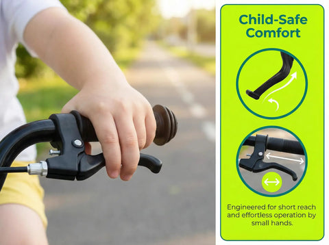 Kid Friendly Bike Brake Levers Universal 22mm Fit Short Reach Ergonomic Grips For Small Hands Great For Mountain Bikes And BMX