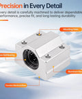 Heavy Duty Workhorse 4 Pack SCS6UU 6mm Linear Bearing Blocks with aluminum housing for CNC rail systems.