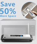 PowerVac Vacuum Sealer With Starter Kit Auto Air Sealing For Dry And Moist Modes Built In Cutter Easy Clean Storage compact design