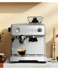 Front view of New Espresso Coffee Machine With Built In Grinder 20 Bar Pump Steam Milk Frother Semi Automatic Home Coffee Maker