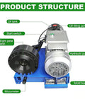 Industrial Grade Electric Hydraulic Hose Press Automatic Crimping Machine For High Pressure Pipe And Fitting Setup side view showing oil tank and hydraulic pump.