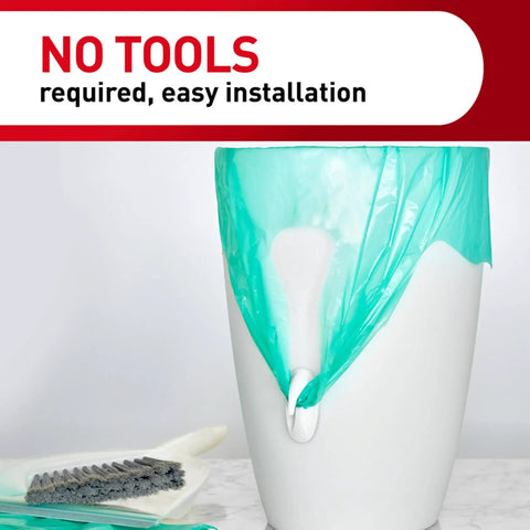 Damage Free Hanging Variety Pack with no tools needed for installation, showcasing hook on white wall with teal bag