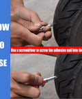Using Vacuum Tire Repair Kit With 30 Pieces Spiral Rubber Nails Box And Screwdriver Included Easy Self Repair For Cars Motorcycles Trucks And Tractors DIY Patch Up Fast to fix tire puncture