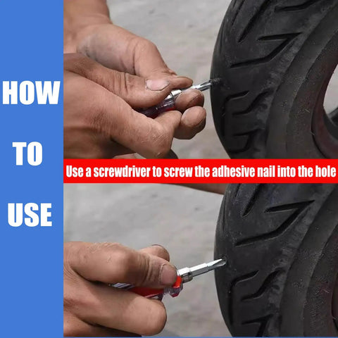 Using Vacuum Tire Repair Kit With 30 Pieces Spiral Rubber Nails Box And Screwdriver Included Easy Self Repair For Cars Motorcycles Trucks And Tractors DIY Patch Up Fast to fix tire puncture