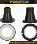 Magnetic Dust Collection Fittings 4 To 2.5 Inch One To Multi Hose Adapter, shown with measurements, for woodworking shop vacuum