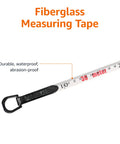 Open Reel Fiberglass Measuring Tape, Go-To Tool For Pros And DIYers, 100 Feet Of Non Stretch Vinyl Coated Tape, inch and metric scale