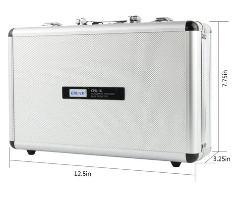 Elitech CPU-1G HVAC leak detector case, silver textured aluminum, 12.5in long
