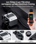 Creality air assist for laser cutter with aluminum housing and ABS build; handheld controller and rubber feet