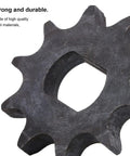 Close-up of Premium Industrial Steel Chain Sprocket With 10 Teeth for Electric Scooter Replacement. High strength steel material.