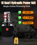 Beefy 12V DC Single Acting Hydraulic Pump Power Unit With 3.75 Gallon Steel Reservoir For Dump Trailers And Dump Trucks