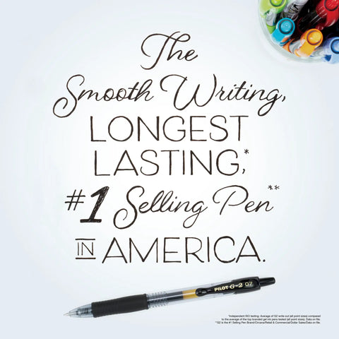 No Mess Smooth Writing Gel Pens Fine Point 0.7mm Black Ink 12 Pack on a white background showcasing smooth writing claims.
