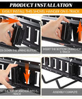 4 Pack E Track Double J Hooks Heavy Duty Steel Tool Hangers For Trailers Trucks And Garages Keep Shovels Cables Bags And Gear Off The Floor Easy Access Storage And Organization, black steel hook installation on E-track rail