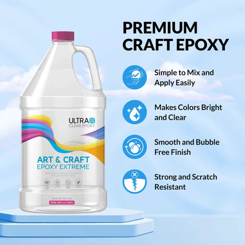 Ultra Clear Art And Craft Epoxy Resin With Scratch Proof Hardener Low Odor Formula No Fuss Pour For Diy Table Tops And River Crafts 64 Oz A B Mix Top Shelf Finish