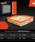 Volvo Engine Air Filter Fit S60 S80 V60 V70 XC60 XC70 2008 Through 2016 3.0L 3.2L Replace 30745344 product dimensions and packaging