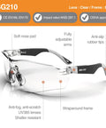 All-Day Comfort Anti-Fog Safety Glasses With 99% UV Blocking, Scratch-Resistant Lenses, Z87.1 Eye Protection, Adjustable Temples