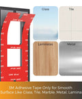 Adhesive Video Doorbell Mount For Video Doorbell Wired 2021 Release shown with 3M tape for glass, tile, laminate, metal surfaces.