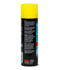 Back view of Top Shelf Foaming Auto Glass Cleaner 19 ounce can, showing directions and warnings for safe use.
