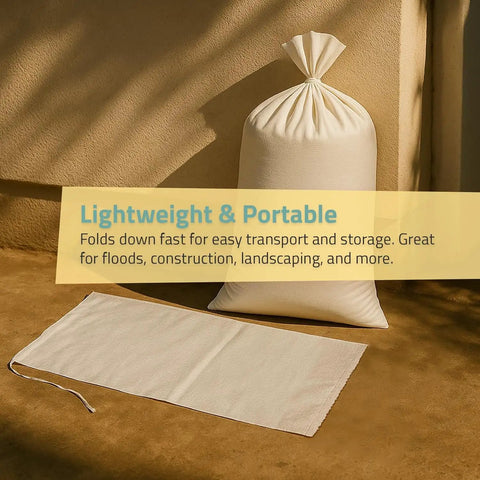 Built Like A Tank Empty Sandbags For Flood Control And Canopy Weights, Woven Polypropylene Material With Reinforced Tie Strings, Holds Fifty Pounds Each, UV Resistant Backyard Must Haves, Set Of Thirty