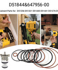 Top Shelf Universal O Ring Rebuild Trigger Valve Kit For Framing Nailers showing o rings and valve assembly with nailers in use.
