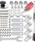 Outdoor Pyramid Patio Heater Hardware Replacement Kit With Bolt And Nut Set For Propane Patio Heaters Galvanized M5 Screws Knob Philips Screwdriver Included Easy Install Weather Resistant Fastener Pack For 4 Sided Pyramid Heaters displayed with tools and fasteners