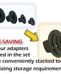 Low Profile Insert Socket Adapter Set For Impact Tools Four Piece Converts One Inch To Three Quarters Inch Space Saving