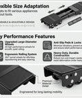 Heavy Duty Extendable Appliance Rollers With Thirty Six Upgraded Black Wheels For Moving Dryers Washing Machines Fridges And Furniture Sliding Gear, showing key features like adjustable design and durable wheels.