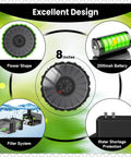 Sun Powered Solar Fountain Pump With 2000mAh Battery And Indicator LED, 3.5W Glass Flower Shape, 8-inch Design Details