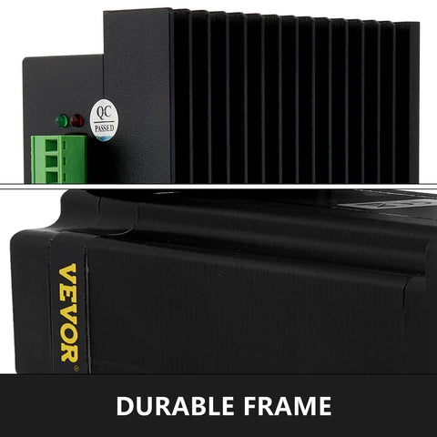 Close-up of 1 Stepper Servo Motor With Closed Loop Control, black durable frame with Vevor logo, showing build quality.