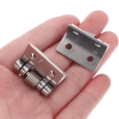10 Pack Stainless Steel Spring Door Hinges Self Closing Butt Hinges For Wooden Boxes Small Cabinet Doors And Electric Cabinets on hand