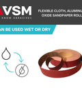 Pro Grade One Inch by Fifty Yard Aluminum Oxide Sanding Shop Roll 150 Grit Fine for wet or dry use, coiled view