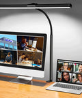 Clip On Desk Lamp With Clamp 360 Degree Swing Arm Gooseneck Task Light for Office and Home over computer setup