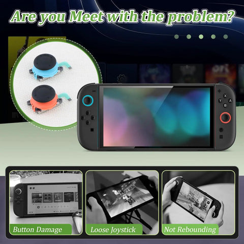 2 Pack 3D Analog Joysticks For Switch 2 Joy Con Replacement Kit Anti Drift Thumbsticks with console display and issues