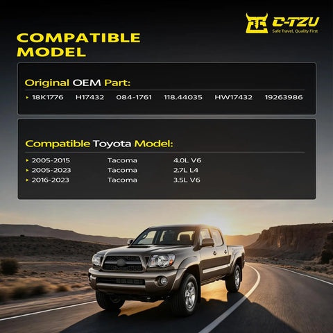 Heavy Duty Rear Parking Brake Hardware Kit For Toyota Tacoma 2005 To 2023 Fits All Engines With Rust Proof Steel Parts And 18k1776 Replacement Specs To Get Your Truck Back In Top Gun Shape. Compatible Tacoma models and OEM numbers shown.