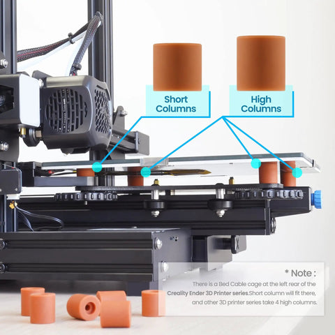 3D Printer Bed Leveling Upgrade Kit with Silicone Column Mounts and Replacement Springs 12 Pack for stable prints.