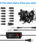 Universal AC DC Power Supply Adapter 72W Adjustable 3V To 24V Output With Voltage Display, 14 tips, and reverse polarity cable