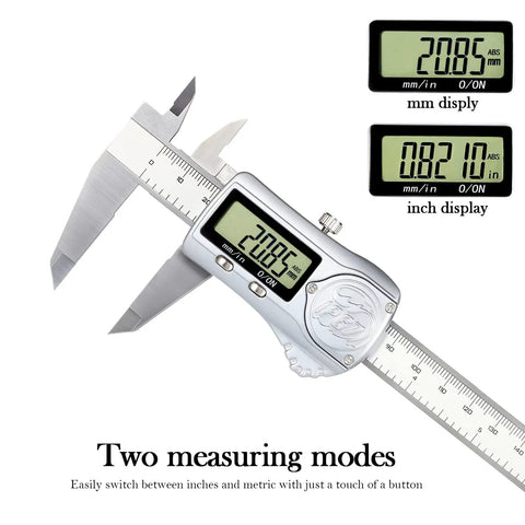 IP67 Waterproof Electronic Vernier Digital Caliper Measuring Tool Stainless Steel 0 To 6 Inch 150mm With Large LCD Screen