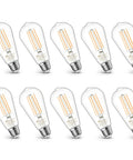Retro E26 LED Filament Bulb ST21 Glass Edison Style For Old School Vibe, Warm 2700K Soft White, Dimmable 100W Equivalent