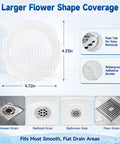 Super Slick Disposable Shower Drain Hair Catchers, 40 Pack Flower Mesh Grates With Strong Waterproof Tape, Easy Peel And Toss for larger flower shape coverage.
