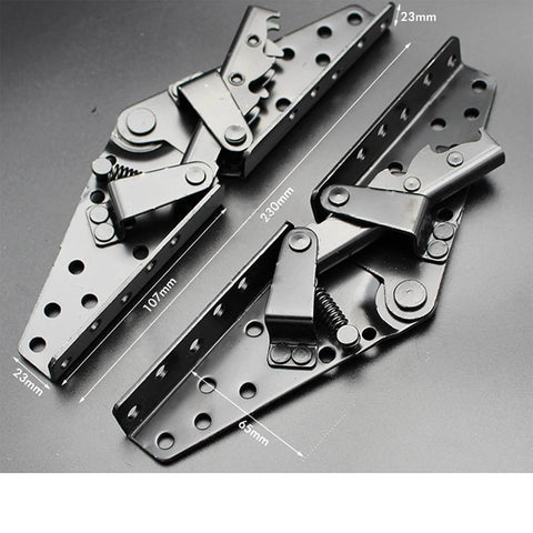 2Pcs 3 Position Adjustable Sofa Back Hinge for Sofa Bed and Furniture 230x70 Mm Black Finish 2mm Thick Hot Rolled Steel