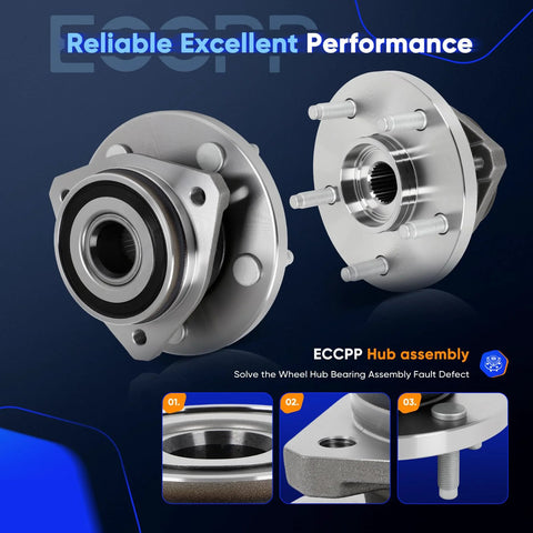 Beefed Up Front Wheel Hub Bearing Assembly Pair For 1999 To 2004 Jeep Grand Cherokee OE 513159 durable replacement