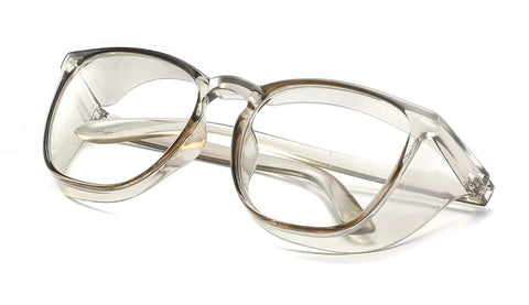 Built Tough TR90 Safety Glasses Featuring Anti Fog Coating And Heavy Duty Protective Eyewear Engineered For Seamless Blue Light Blocking Plus Complete Uv Defense Against Dust Hazards In Green, clear frame