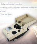 Skip The Heavy Cash Counting Grind With This Smooth Operator Coin Sorter Running High Speed Roller Sorting On Any Mixed Denomination Featuring An Easy Read Digital Display And Ultra Quiet Flow, showing the control panel and open top.