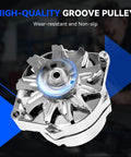 One Wire Self Exciting High Output 105 Amp Alternator for Chevy 350 SBC and BBC Swaps with high-quality groove pulley
