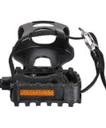 9/16 Inch Bike Pedals With Toe Clips And Straps For Mountain, Road And Exercise Bikes, Durable PP Plastic Pedals, 1 Pair, Get A Tight Grip And Easy Install, black color