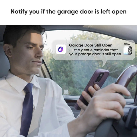 Smart Garage Door Opener Remote With Camera Alexa Voice Control Live Video Left Open Reminder 2 4GHz WiFi Only Security Plus Version Two Point Zero Compatible No Monthly Fee Open Close Your Garage From Anywhere