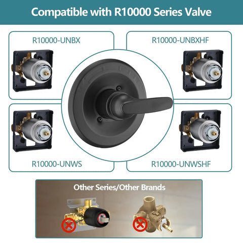 No Sweat Matte Black Shower Trim Kit Compatible With Delta 13 And 14 Series Featuring Slick Handle And Wall Plate For Quick Bathroom Refreshes And Easy Diy Upgrades Today