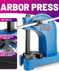 Rock Solid 2 Ton Manual Arbor Press Heavy Duty Cast Iron Desktop Bench Press featuring removable steel anvil and reversible ram.