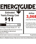 Energy guide for Drop Dead Gorgeous 52 Inch Crystal Chandelier Ceiling Fan With Integrated LED Lights and Smooth Airflow.