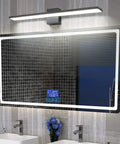 31.5 Inch Modern LED Vanity Light In Black Finish, 28W aluminum frame above bathroom mirror with frosted acrylic diffuser