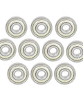 10 Pack 626ZZ Double Metal Seal Bearings 6x19x6mm arranged in rows, suitable for motors, with ABEC5 precision and low noise